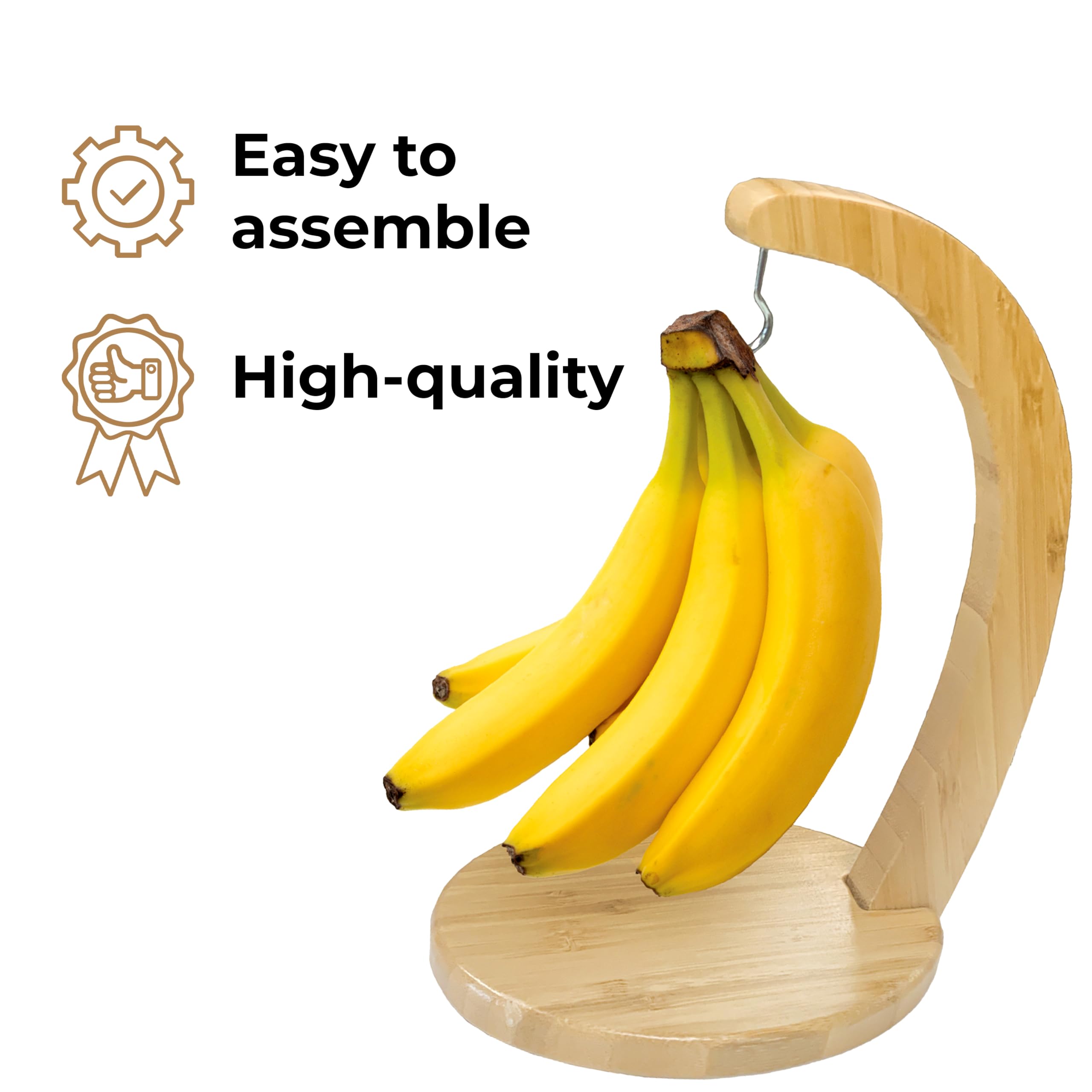Amazon.com: JS Gourmet Bamboo Banana Stand with Stainless Steel